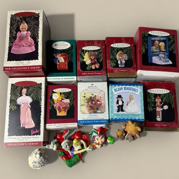 VTG Hallmark Keepsake Ornaments LOT 14 CHRISTMAS ORNAMENTS Grandma Barbie Bears - Picture 1 of 3